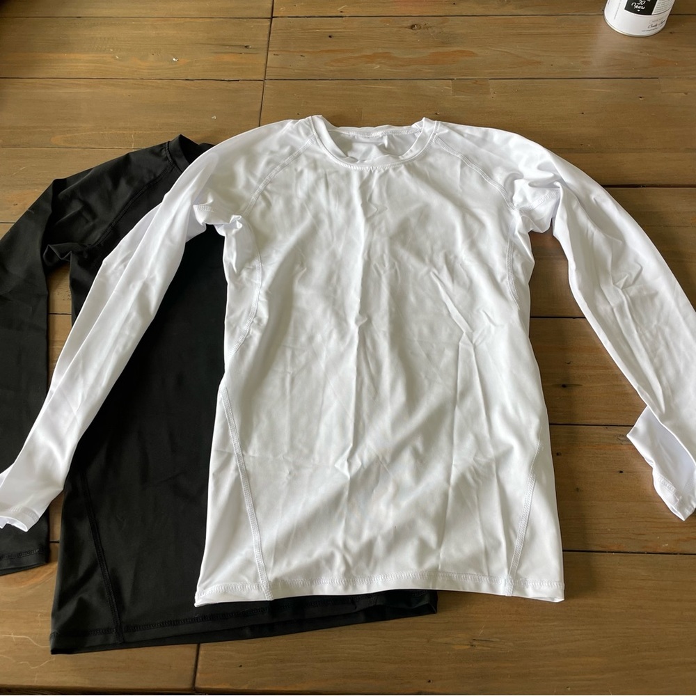 NWT 2 pack white and black youth compression shirt